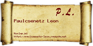 Paulcsenetz Leon névjegykártya